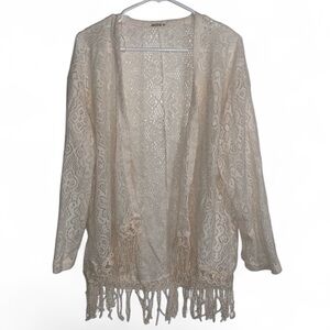 Ardene Cardigan Lace Fringe Long sleeve Kimono